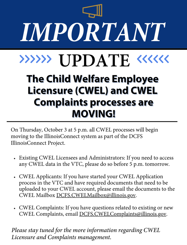 CWEL is migrating out of the VTC starting 5 PM on Oct 3 2024